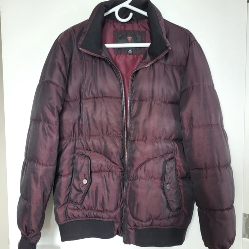 Guess Full Zip Puffer Jacket Coat